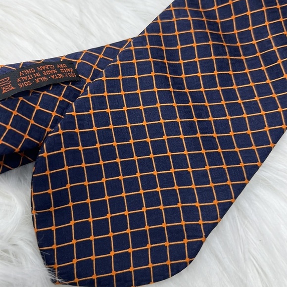 DOLCEPUNTA Battaglia Geometric Silk Tie Men’s 59” inches Made In Italy - Picture 8 of 8